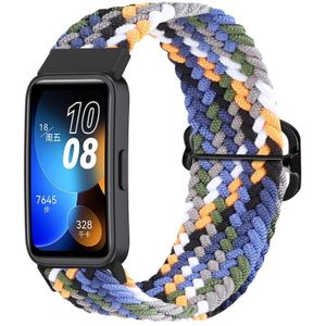 Voor Huawei Band 8 nylon gevlochten gesp horlogeband (kleurrijke denim)