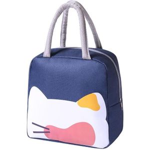 2 PCS QW001 Cartoon Thick Aluminum Foil Lunch Bag Student Lunch Box Handbag Insulated Bag(Tibetan blue)