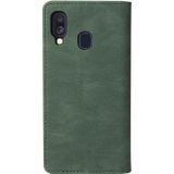 For Samsung Galaxy A40 Simple Suction Closure Horizontal Flip Leather Case with Holder & Card Slot & Wallet(Green)