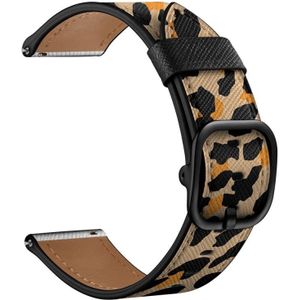 22mm For Samsung Galaxy Watch 46mm / Huawei Watch 3 / 3 Pro Universal Printed Leather Replacement Strap Watchband(Yellow Leopard)