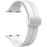 Magnetische vouwsluiting siliconen horlogeband voor Apple Watch Ultra 49 mm / serie 8 & 7 45 mm / SE 2 & 6 & SE & 5 & 4 44 mm / 3 & 2 & 1 42 mm