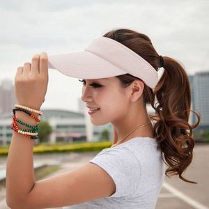 2 PCS Lightweight and Comfortable Visor Cap for Women in Outdoor Golf Tennis Running Jogging Adjustable Strap (Beige)