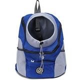 Outdoor Pet Dog Carrier Bag Front Bag Double Shoulder Portable Travel Backpack Mesh Backpack Head  Size:S(Blue)
