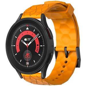 Voor Samsung Galaxy Watch 5 Pro 45 mm 20 mm voetbalpatroon effen kleur siliconen horlogeband