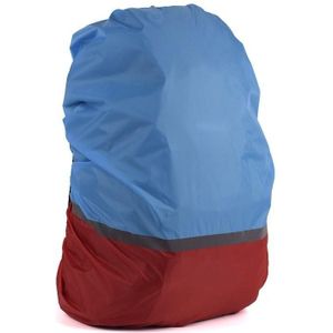 2 PCS Outdoor Mountaineering Color Matching Luminous Backpack Rain Cover  Size: L 45-55L(Red + Blue)