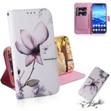 Magnolia Flower Pattern Coloured Drawing Horizontal Flip Leather Case for Huawei Mate 20 Lite  with Holder & Card Slots & Wallet