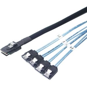 Mini SAS (SFF-8087) to 4 x SATA 7-Pin Female Forward Breakout 6Gbps Data Cable  Length: 50cm