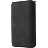 Skin Feel PU + TPU Horizontal Flip Leather Case with Holder & 15 Cards Slot & Wallet & Zipper Pocket & Lanyard For iPhone XR(Black)