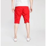 Summer Casual Ripped Denim Shorts for Men (Color:Red Size:L)