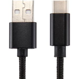 Knit Texture USB to USB-C / Type-C Data Sync Charging Cable  Cable Length: 1m  3A Total Output  2A Transfer Data  For Galaxy S8 & S8 + / LG G6 / Huawei P10 & P10 Plus / Oneplus 5 / Xiaomi Mi6 & Max 2 /and other Smartphones(Black)