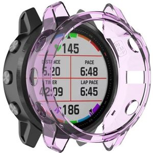 For Garmin Fenix 6s TPU Half Coverage Smart Watch Protevtice Case(Purple)