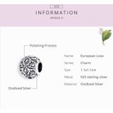 S925 Sterling Silver Retro Flower Texture Beads DIY Bracelet Necklace Accessories