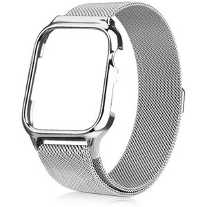 Milanese Loop Magnetic Stainless Steel Watchband With Frame for Apple Watch Series 4 / 5 40mm(Silver)