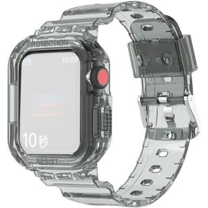 Gletsjer Transparante TPU Geïntegreerde vervangende band horlogeband voor Apple Watch Series 7 45 mm (transparant grijs)