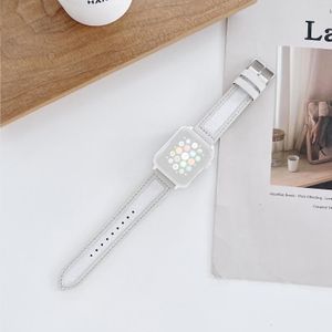 Canvas Leather Alternative Strap For Apple Watch Series 7 41mm / 6&SE&5&4 40mm / 3&2&1 38mm(White)