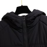 Groot formaat dikker naar beneden gevoerde jas (kleur: zwart Maat: XXL)