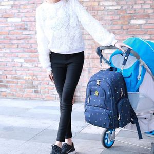 Fashion Travel Multifunctional Mother Shoulder Bag Maternity Mummy Nappy Backpack  Size: 18*30*43cm (Red Dot)