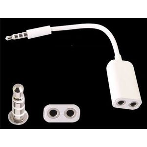 3.5mm Headset Splitter Adapter Headphone Microphone Splitter Cable(White)