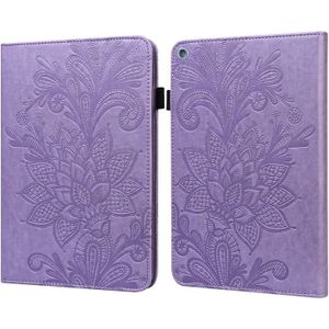 Lace Flower Embossing Pattern Horizontal Flip Leather Case with Holder & Card Slots & Wallet & Photo Frame & Sleep / Wake-up Function For Amazon Kindle Fire HD 10 2019 / 2018 / 2017 / 2016(Purple)