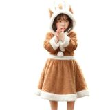 PS4509 Christmas Coral Fleece Animal Costume Christmas Elk Skirt  Size: XS(Khaki)