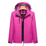 Ladys Outdoor Sports Single Layer Stormsuit Wear Resistant Breathable Waterproof Windproof Couple Mountaineering Suit (Color:Rose Red Size:M)