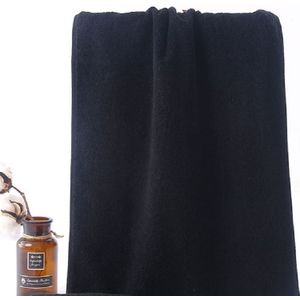 Cotton Thick Face Towel Large Bath Towel Beauty Nail Makeup Tablecloth  Specification:Extra Towel 70x100 cm(Black)