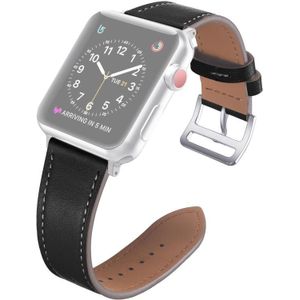 Small Waist Leather Replacement Strap Watchband For Apple Watch Series 7 & 6 & SE & 5 & 4 44mm  / 3 & 2 & 1 42mm(Black)