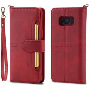 For Galaxy S8+ Multifunctional Detachable Magnetic Horizontal Flip Leather Case with Card Slots & Holder & Wallet & Photo Frame(Red)