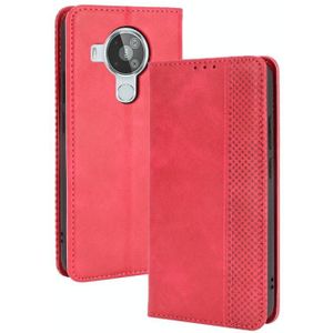 For Nokia 7.3 Magnetic Buckle Retro Crazy Horse Texture Horizontal Flip Leather Case with Holder & Card Slots & Photo Frame(Red)