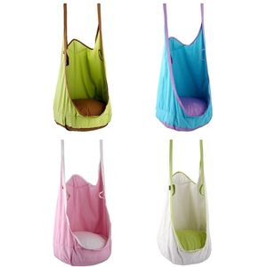 Adult and Children All-cotton Canvas Swing Outdoor Sports Toys Hanging Hammock  Size: 55*75*145cm  Random Color Delivery