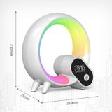 Multifunctionele RGBW Sfeerlicht Bluetooth Luidspreker Zonsopgang Wake-Up Lamp Digitale Display Wekker(Wit)