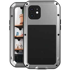 LOVE MEI Metal Shockproof Waterproof Dustproof Protective Case For iPhone 12(Silver)