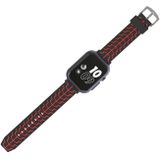 For Apple Watch Series 3 & 2 & 1 38mm Fashion Fishbone Pattern Silicone Watch Strap (Black+Red)