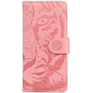 For iPhone 6s Plus / 6 Plus Tiger Embossing Pattern Horizontal Flip Leather Case with Holder & Card Slots & Wallet(Pink)