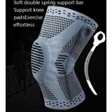 Sports Knee Pads Anti-Collision Support Compression Keep Warm Leg Sleeve Knitting Basketball Running Cycling Protective Gear  Size: M(Black Blue)