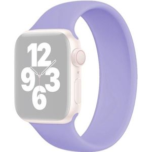 Voor Apple Watch Series 7 45mm / 6 & SE & 5 & 4 44mm / 3 & 2 & 1 42mm Solid Color Elastische Siliconen Vervanging Polsriem Horlogeband  Afmeting: L 156mm (Britse Lavender)