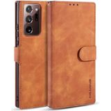 For Samsung Galaxy Note20 Ultra DG.MING Retro Oil Side Horizontal Flip Case with Holder & Card Slots & Wallet(Brown)