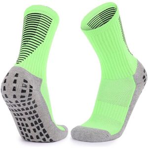 Volwassen dikke handdoek voetbal sokken antislip slijtvaste buis sokken  maat: gratis grootte (fluorescerend groen zwart)