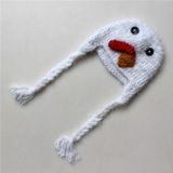Cartoon Chick Shape Cotton Children Photography Hand-knitted Wool Cap with Braid(White )