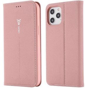 GEBEI PU+TPU horizontale flip beschermhoes met houder & kaartslots voor iPhone 12 Pro Max(Rose Gold)