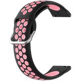 For Fitbit Versa 2 / Versa / Versa Lite / Blaze 23mm Sports Two Colors Silicone Replacement Strap Watchband(Black Pink)