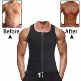 Men Zipper Vest Abdomen Corset Fitness Clothing  Size:XL(Grey)