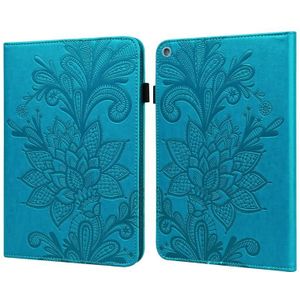 Lace Flower Embossing Pattern Horizontal Flip Leather Case with Holder & Card Slots & Wallet & Photo Frame & Sleep / Wake-up Function For Amazon Kindle Fire HD 10 2019 / 2018 / 2017 / 2016(Blue)