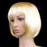 Party Cosplay Headwear Straight Short PET Wigs For Female(Gold)