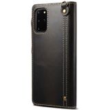 Voor Samsung Galaxy Note20 Denior Olie Wax Koeienhuid Magnetische Knop Lederen Case (Zwart)