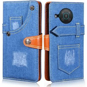 For Nokia X10 / X20 Denim Horizontal Flip Leather Case with Holder & Card Slot & Wallet(Dark Blue)