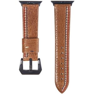 For Apple Watch Series 3 & 2 & 1 38mm Tiga Line Pattern PU Leather Wrist Watch Band (Brown)