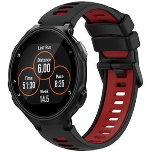 Voor Garmin Forerunner 735/735XT tweekleurige siliconen horlogeband (zwart + rood)