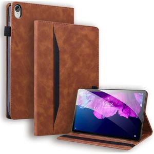 For Lenovo Tab P11 TB-J606F Business Shockproof Horizontal Flip Leather Case with Holder & Card Slots & Photo Frame & Pen Slot(Brown)