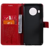 For Nokia X10 Tree & Cat Pattern Pressed Printing Horizontal Flip PU Leather Case with Holder & Card Slots & Wallet & Lanyard(Red)